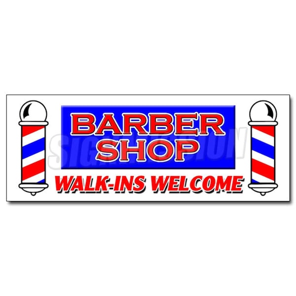 Amistad 12 in. Barber Shop Walk-Ins Welcome Decal Sticker - Men Women Coloring Manicure AM3934628 - main